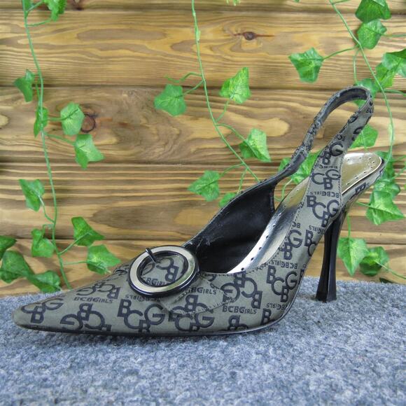 BCBGirls Women's Kasiex‎ Slingback Gray Fabric Pump 7 Medium Used 2025 - Picture 1 of 8